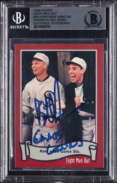 Bill Irwin Signed 1988 Pacific Eight Men Out No. 56 (BAS)