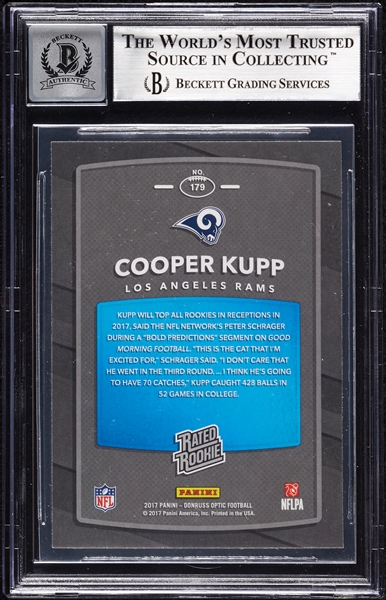 Cooper Kupp Signed 2017 Donruss Optic Rc No. 179 (Graded BAS 10)