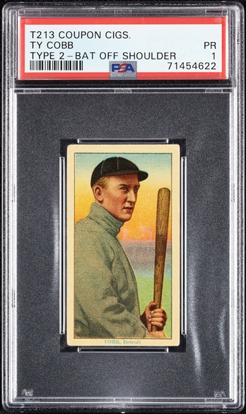 1914 T213 Coupon Cigarettes (Type 2) Ty Cobb Bat Off Shoulder PSA 1