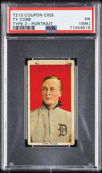 1914 T213 Coupon Cigarettes (Type 2) Ty Cobb Portrait PSA 1 (MK)