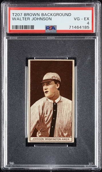 1912 T207 Brown Background Walter Johnson PSA 4