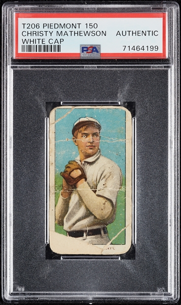 1909-11 T206 Christy Mathewson White Cap PSA Authentic