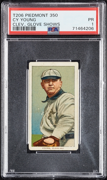 1909-11 T206 Cy Young Cleveland, Glove Shows PSA 1
