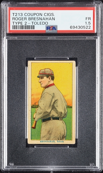 1914 T213 Coupon Cigarettes (Type 2) Roger Bresnahan Toledo PSA 1.5