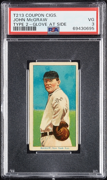 1914 T213 Coupon Cigarettes (Type 2) John McGraw Glove At Side PSA 3