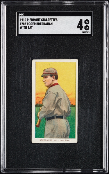 1909-11 T206 Roger Bresnahan With Bat SGC 4