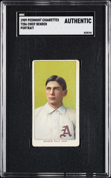 1909-11 T206 Chief Bender Portrait SGC Authentic