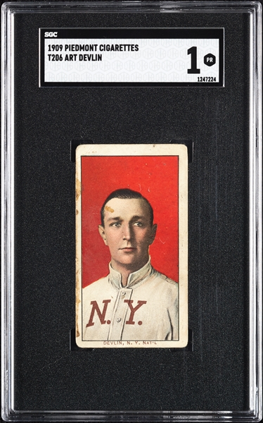 1909-11 T206 Art Devlin SGC 1