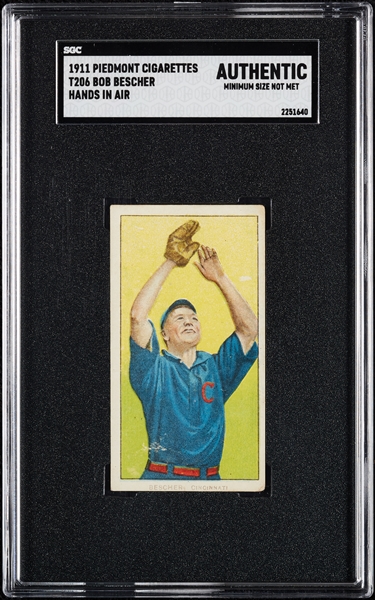 1909-11 T206 Bob Bescher Hands In Air SGC Authentic