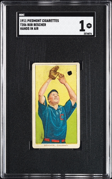 1909-11 T206 Bob Bescher Hands In Air SGC 1