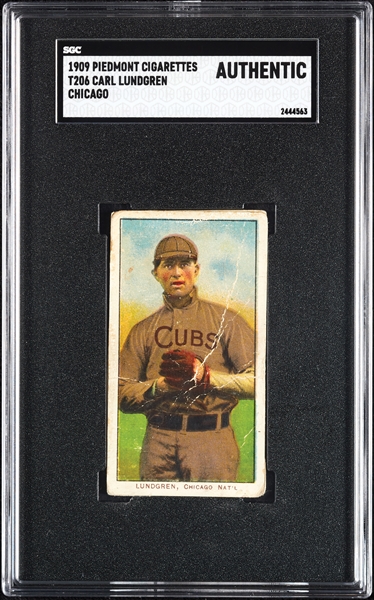 1909-11 T206 Carl Lundgren Chicago SGC Authentic