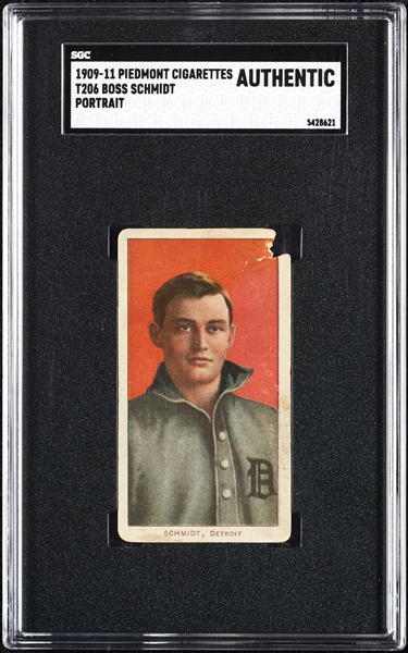 1909-11 T206 Boss Schmidt Portrait SGC Authentic