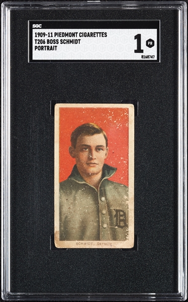 1909-11 T206 Boss Schmidt Portrait SGC 1