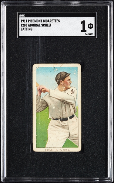 1909-11 T206 Admiral Schlei Batting SGC 1