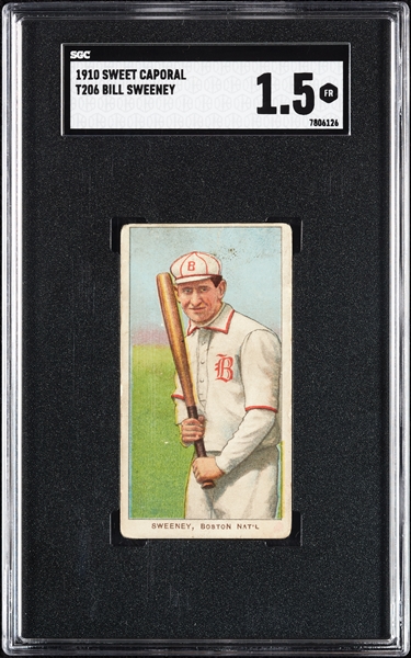 1909-11 T206 Bill Sweeney SGC 1.5