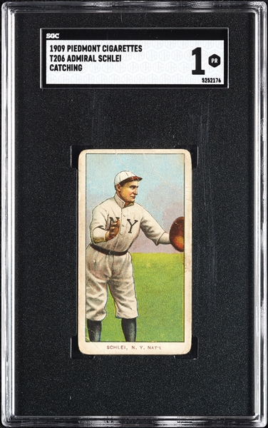 1909-11 T206 Admiral Schlei Catching SGC 1