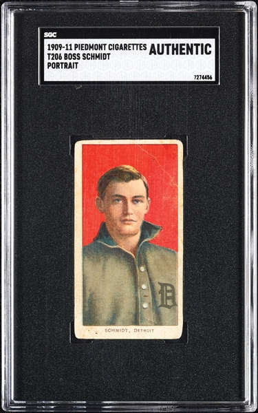 1909-11 T206 Boss Schmidt Portrait SGC Authentic