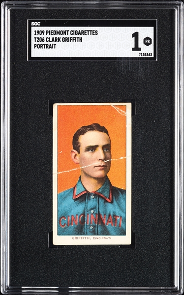 1909-11 T206 Clark Griffith Portrait SGC 1