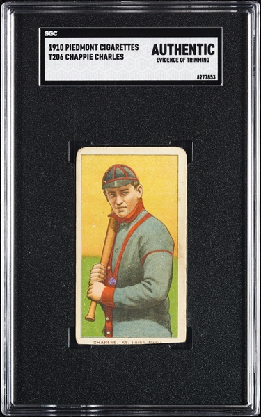 1909-11 T206 Chappie Charles SGC Authentic