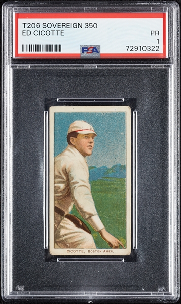 1909-11 T206 Ed Cicotte (Sovereign 350 Back) PSA 1