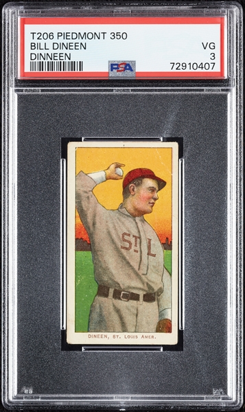 1909-11 T206 Bill Dineen (Dinneen) PSA 3