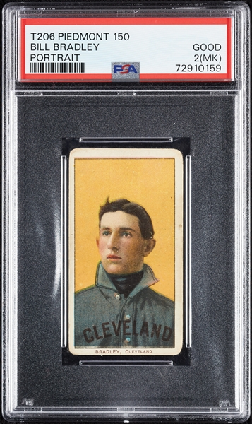 1909-11 T206 Bill Bradley Portrait PSA 2 (MK)