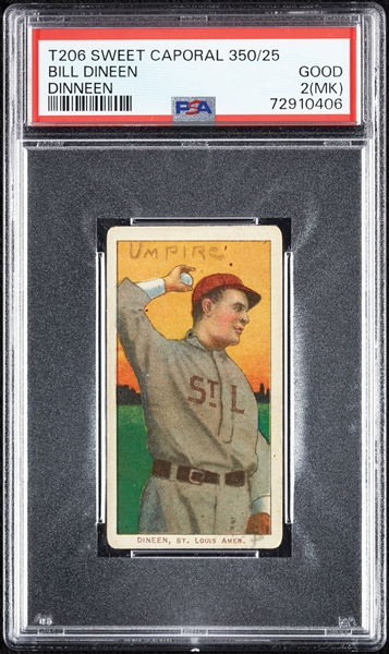 1909-11 T206 Bill Dineen (Dinneen) PSA 2 (MK)