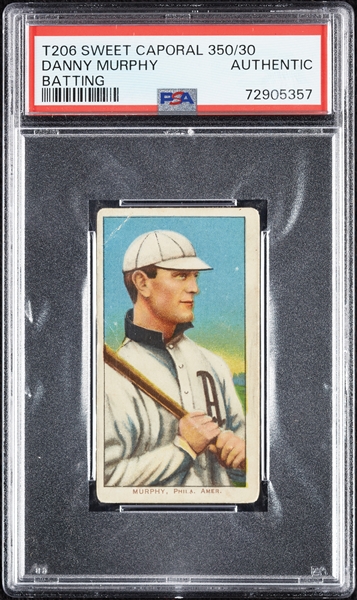 1909-11 T206 Danny Murphy Batting PSA Authentic