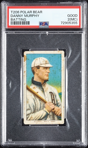 1909-11 T206 Danny Murphy Batting PSA 2 (MC)