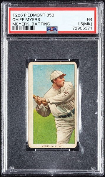 1909-11 T206 Chief Myers (Meyers) Batting PSA 1.5 (MK)