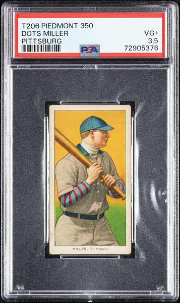 1909-11 T206 Dots Miller Pittsburgh PSA 3.5