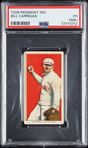 1909-11 T206 Bill Carrigan PSA 1 (MK)