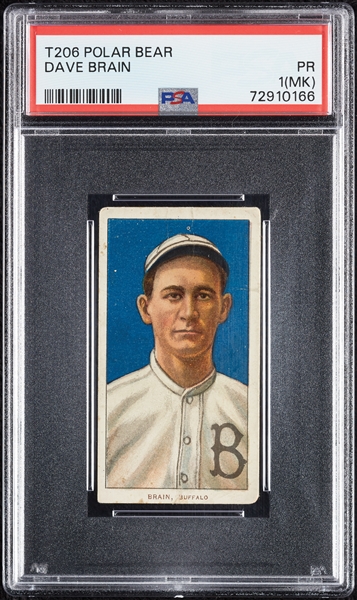 1909-11 T206 Dave Brain PSA 1 (MK)