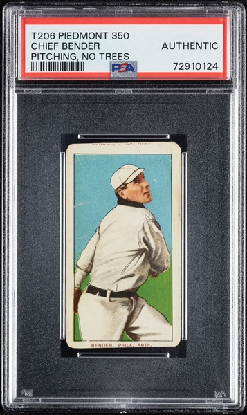 1909-11 T206 Chief Bender Pitching No Trees PSA Authentic