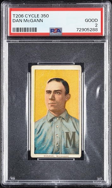 1909-11 T206 Dan McGann (Cycle 350 Back) PSA 2