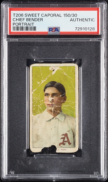 1909-11 T206 Chief Bender Portrait PSA Authentic