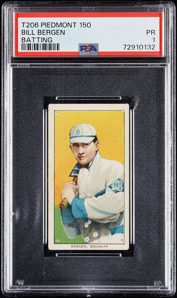 1909-11 T206 Bill Bergen Batting PSA 1