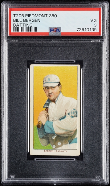 1909-11 T206 Bill Bergen Batting PSA 3