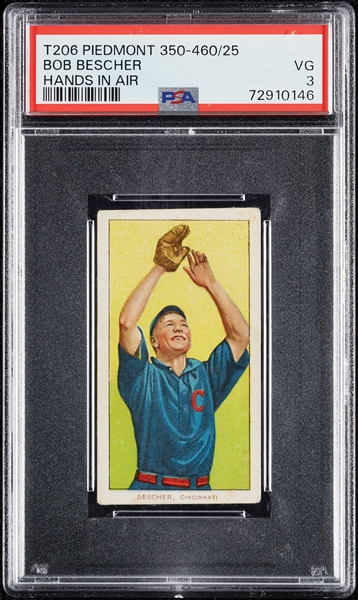 1909-11 T206 Bob Bescher Hands In Air PSA 3