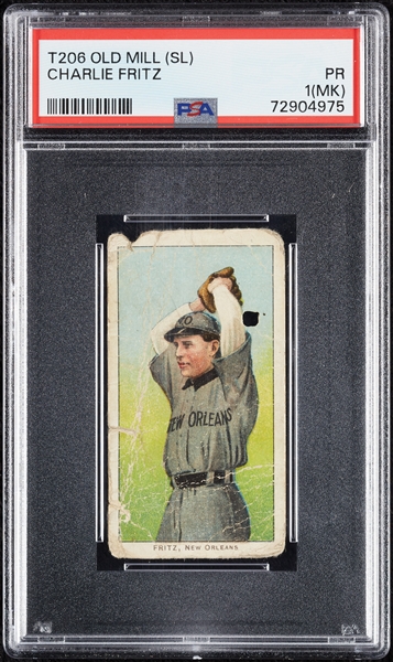 1909-11 T206 Charlie Fritz (Old Mill Back) PSA 1 (MK)