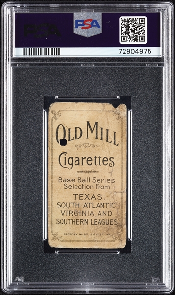 1909-11 T206 Charlie Fritz (Old Mill Back) PSA 1 (MK)