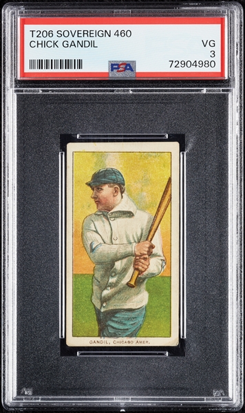 1909-11 T206 Chick Gandil (Sovereign 460 Back) PSA 3