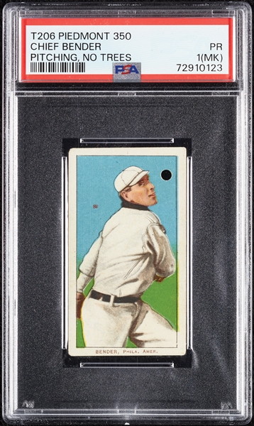 1909-11 T206 Chief Bender Pitching No Trees PSA 1 (MK)