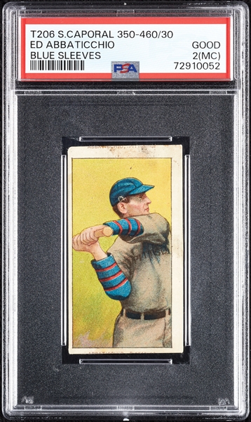 1909-11 T206 Ed Abbaticchio Blue Sleeves PSA 2 (MC)