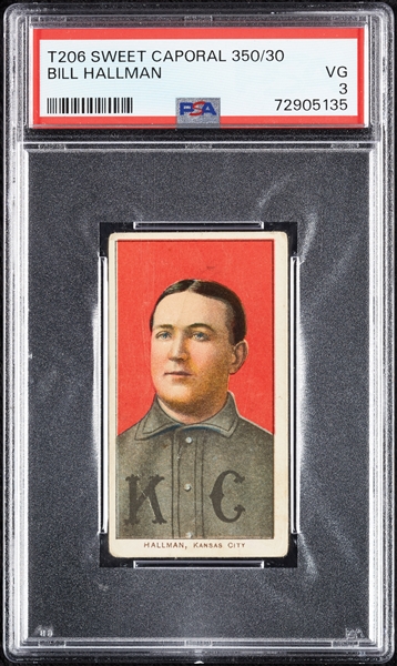 1909-11 T206 Bill Hallman PSA 3