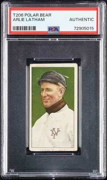 1909-11 T206 Arlie Latham PSA Authentic