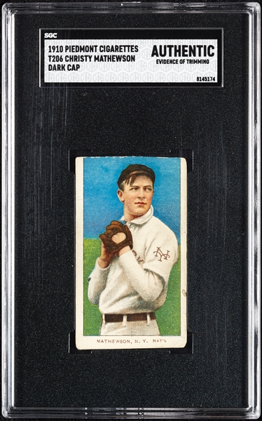 1909-11 T206 Christy Mathewson Dark Cap SGC Authentic