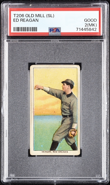 1909-11 T206 Ed Reagan (Old Mill Back) PSA 2 (MK)