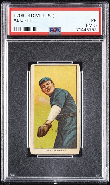 1909-11 T206 Al Orth (Old Mill Back) PSA 1 (MK)