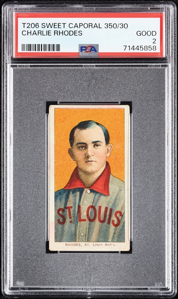 1909-11 T206 Charlie Rhodes PSA 2